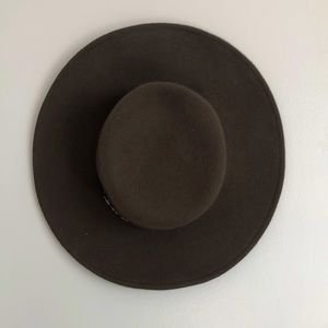 Green Felt Wide Brim Hat